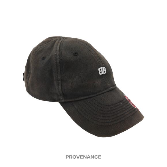 🔴 Balenciaga BB Europe Embroidered Cap - Washed Black - Picture 3 of 9